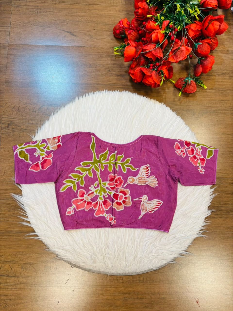Doodle Of Flowers- Batik Designer Blouse