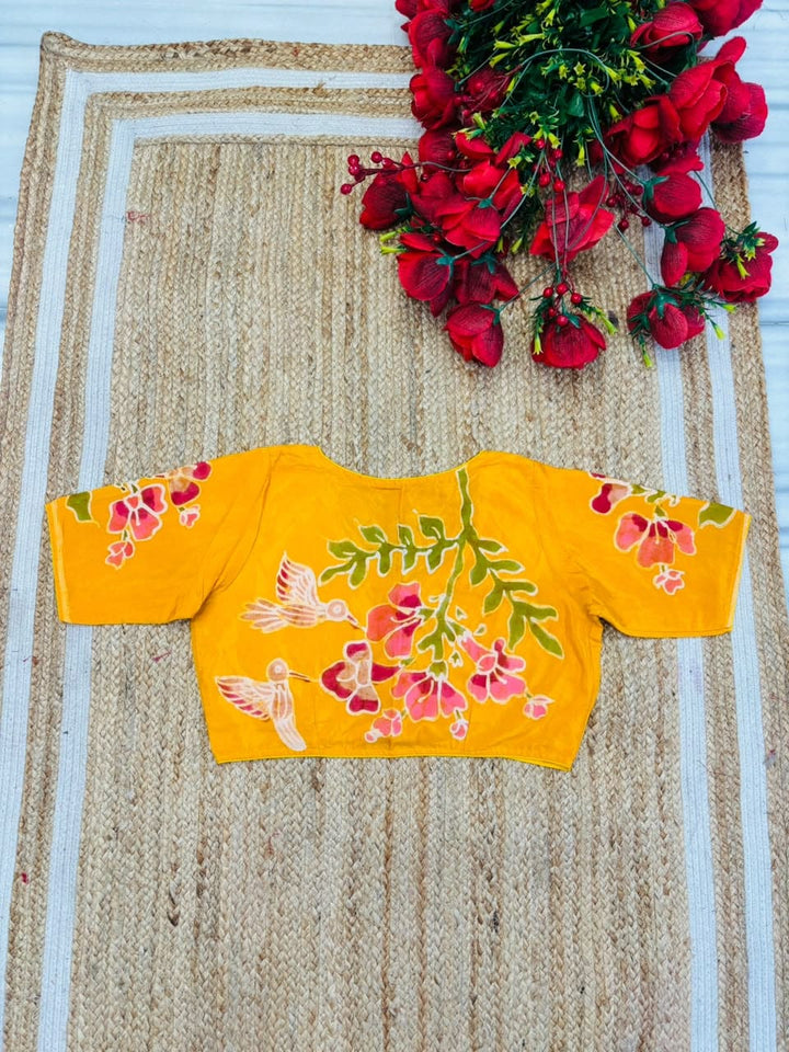 Doodle Of Flowers- Batik Designer Blouse