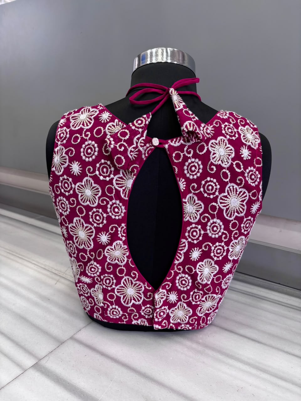 The Glam Edit Vichitra Silk Embroidered Blouse