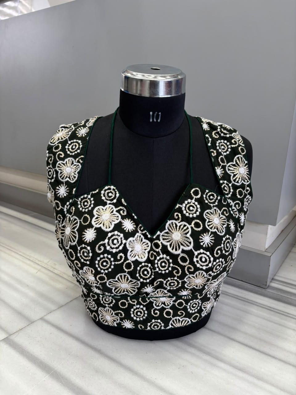 The Glam Edit Vichitra Silk Embroidered Blouse