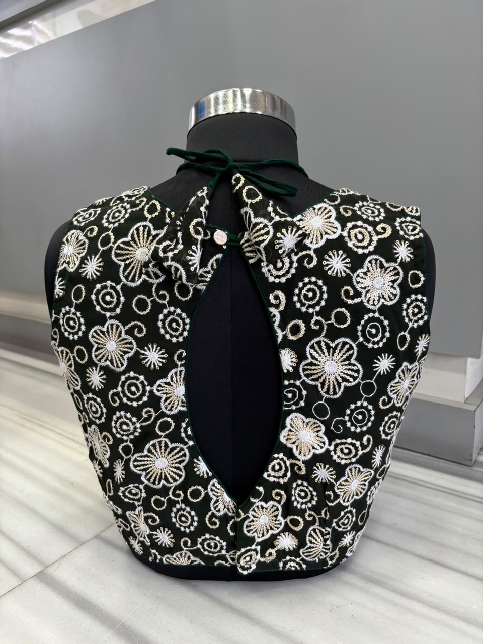 The Glam Edit Vichitra Silk Embroidered Blouse