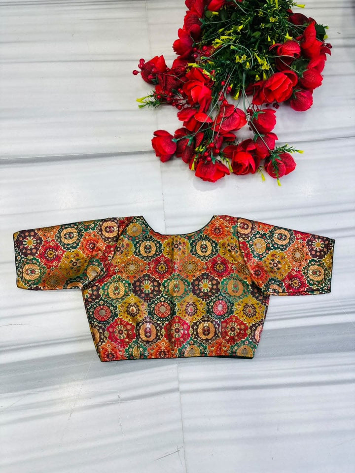 Crown on Repeat- Katan Silk Banarasi Blouse