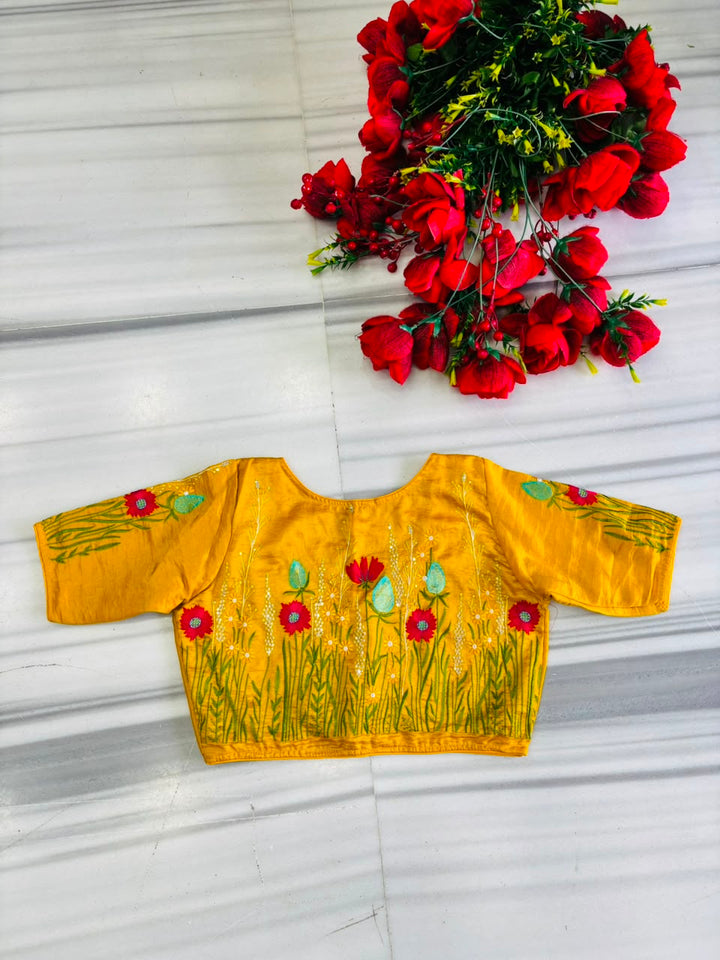 Gilded Garden Vichitra Silk Blouse