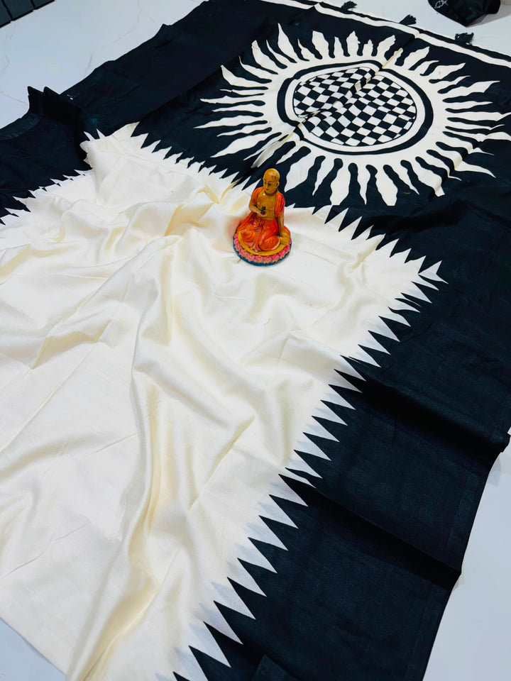 Dhaker Taale Matka Khadi Bapta Print Saree