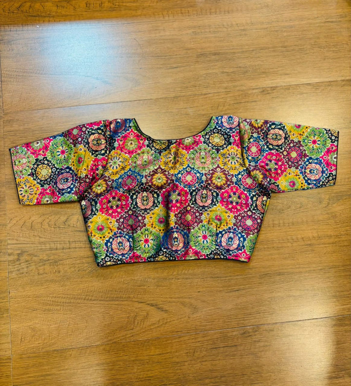 Crown on Repeat- Katan Silk Banarasi Blouse