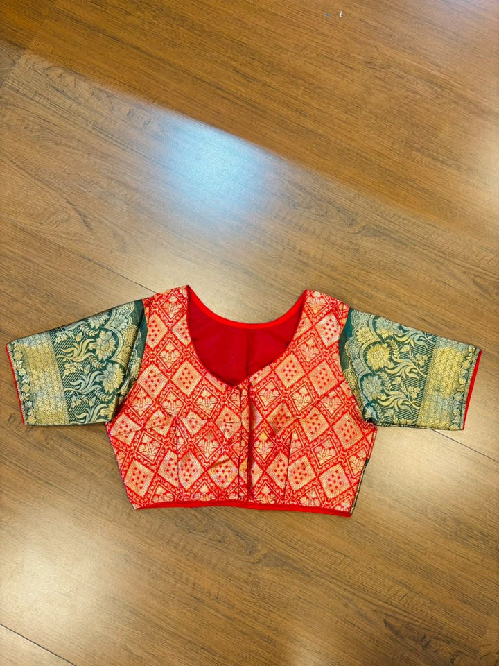 Rajeshwari Grace- Katan Silk Banarasi Zari Woven Designer Blouse