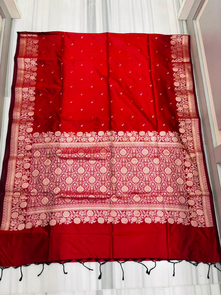 Flame of Passion - Muga Katan Silk Saree