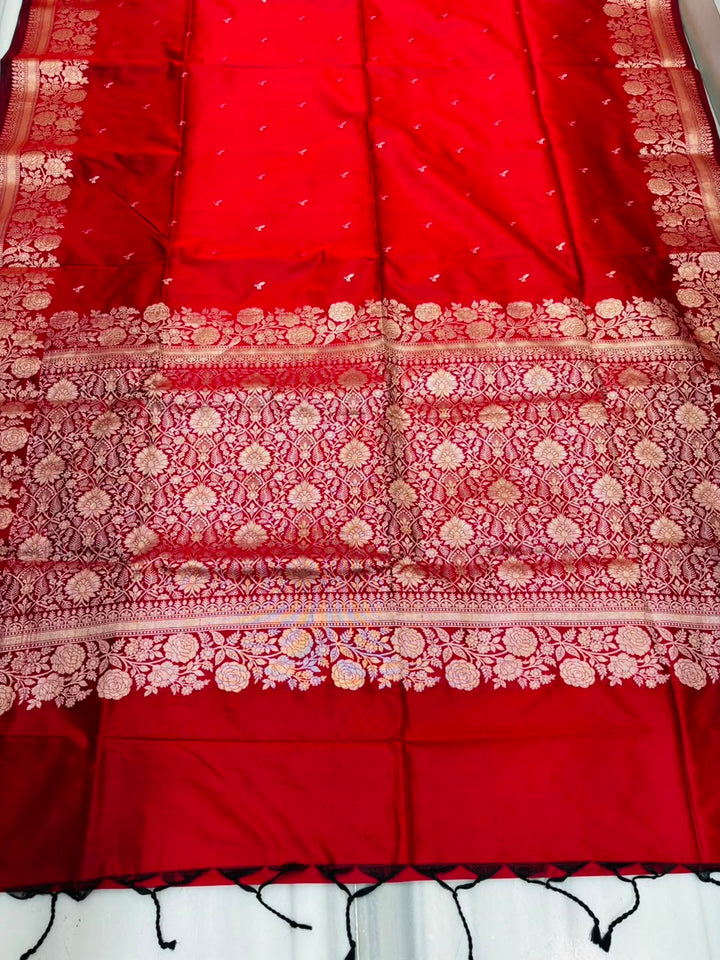 Flame of Passion - Muga Katan Silk Saree