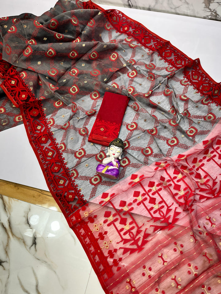 Pujar Shaj Bengal Jamdani Saree
