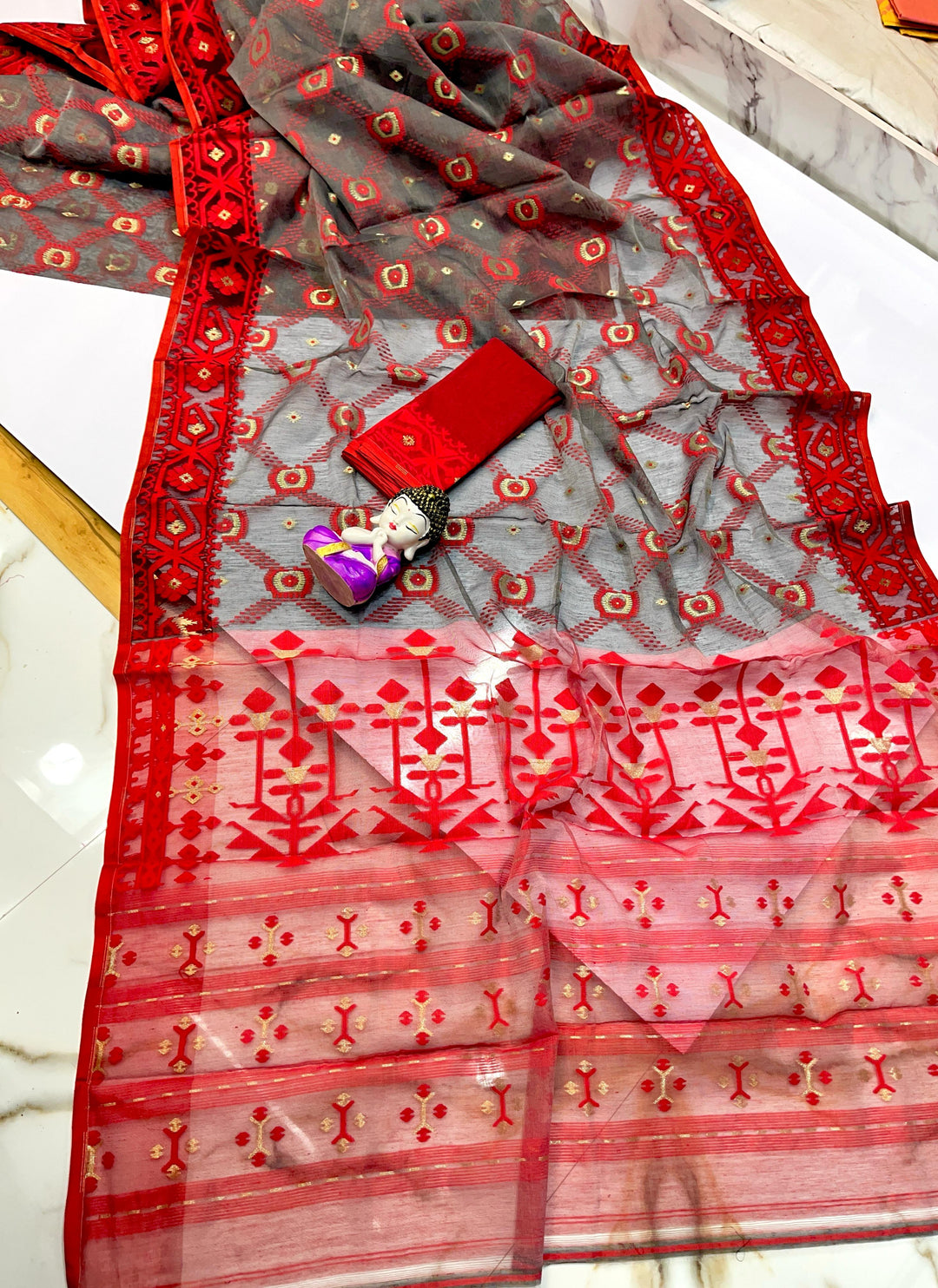 Pujar Shaj Bengal Jamdani Saree