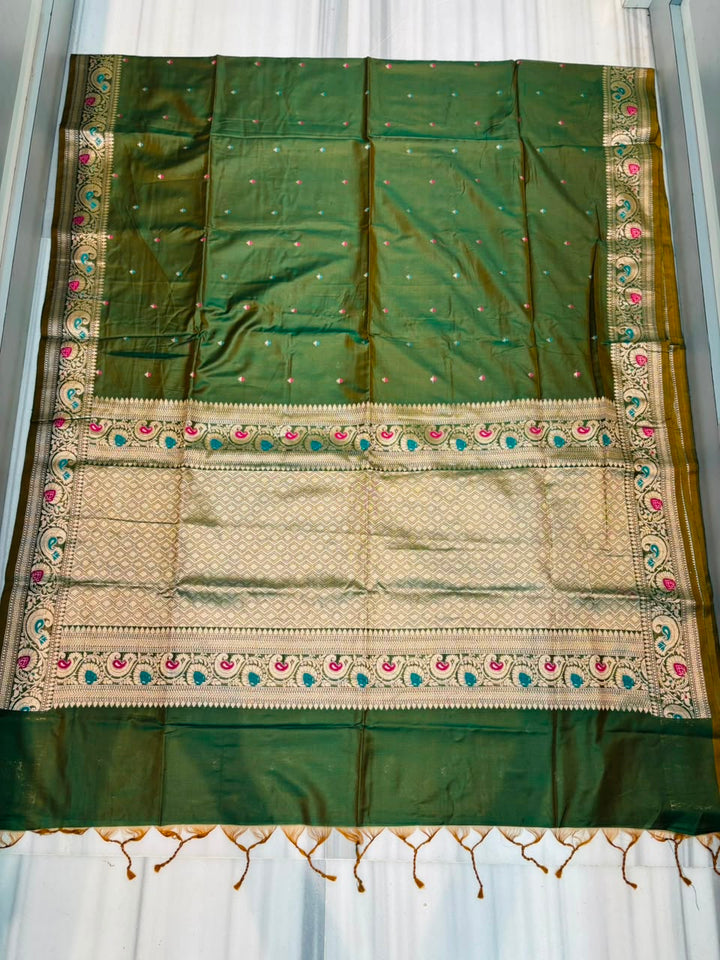 Crown of Desire - Muga Katan Silk Saree