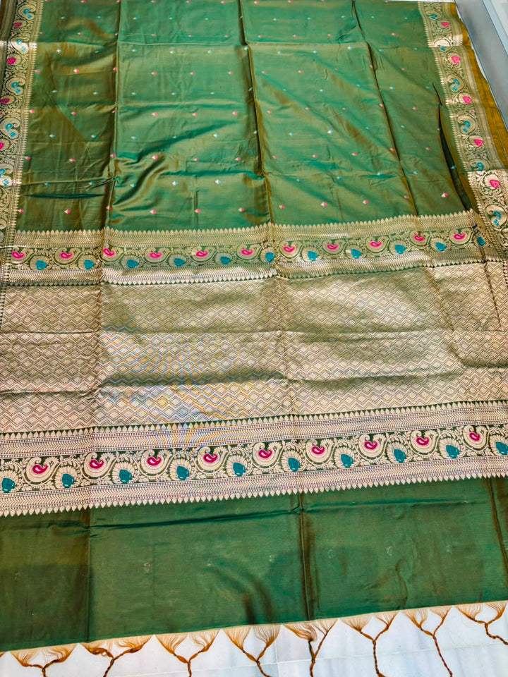 Crown of Desire - Muga Katan Silk Saree