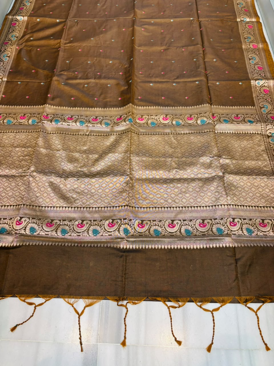 Crown of Desire - Muga Katan Silk Saree