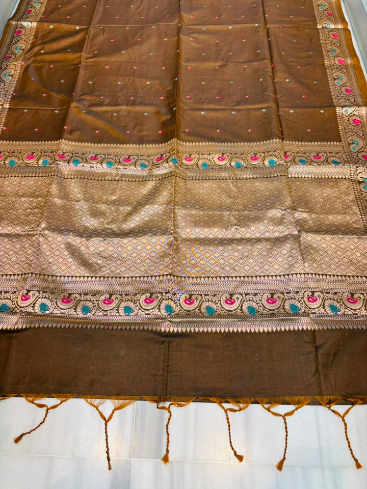Crown of Desire - Muga Katan Silk Saree