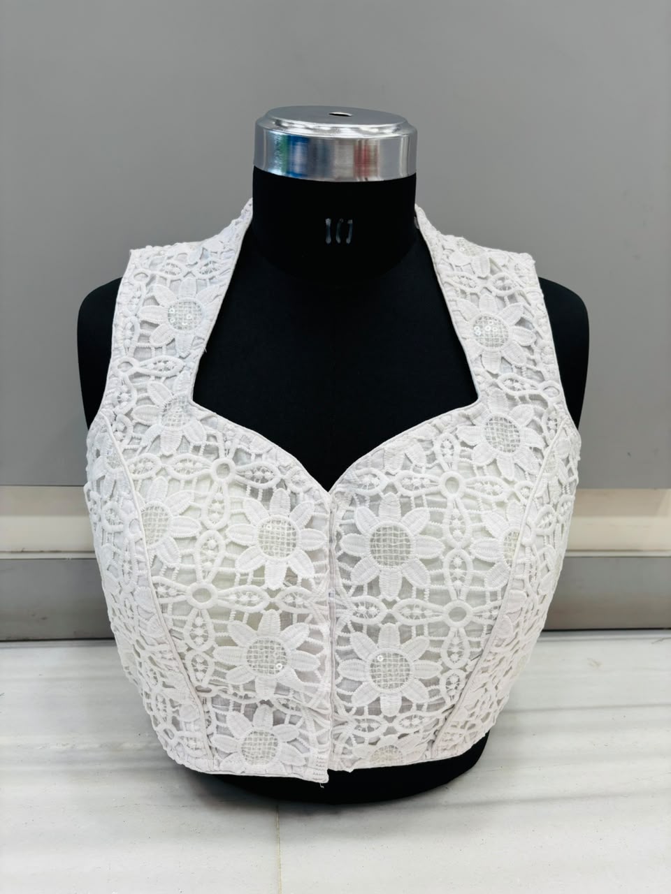 Reverie White Crochet  Blouse