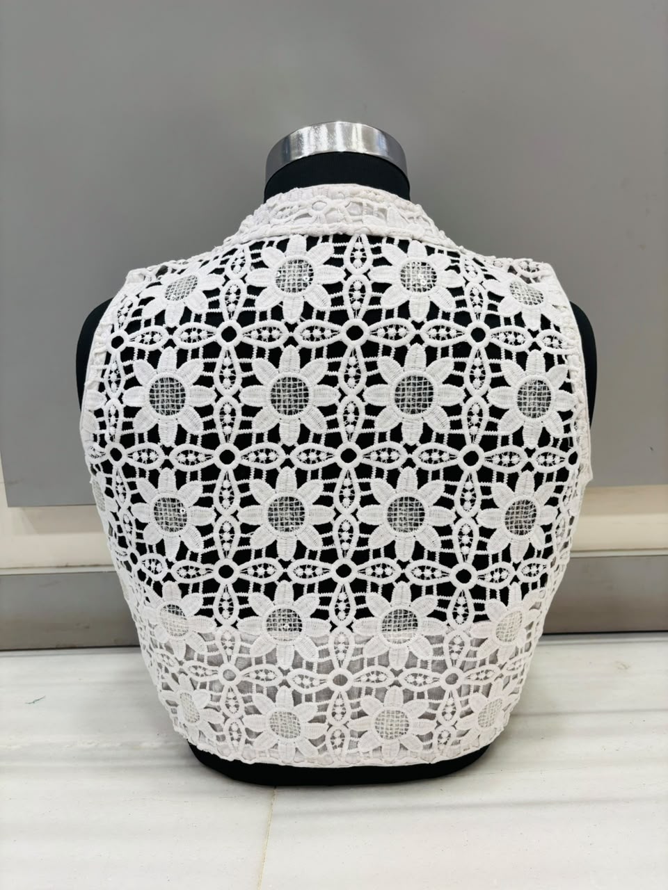Reverie White Crochet  Blouse