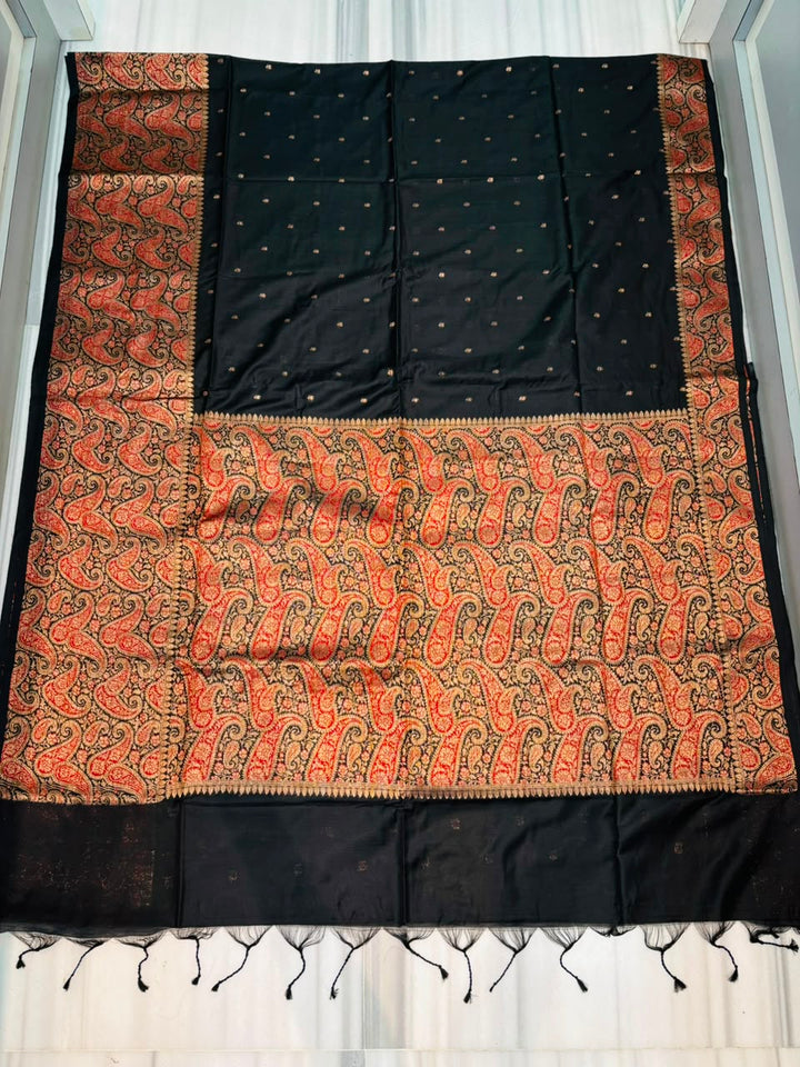 The Sovereign Scarlet Banarasi Semi Katan Silk Saree