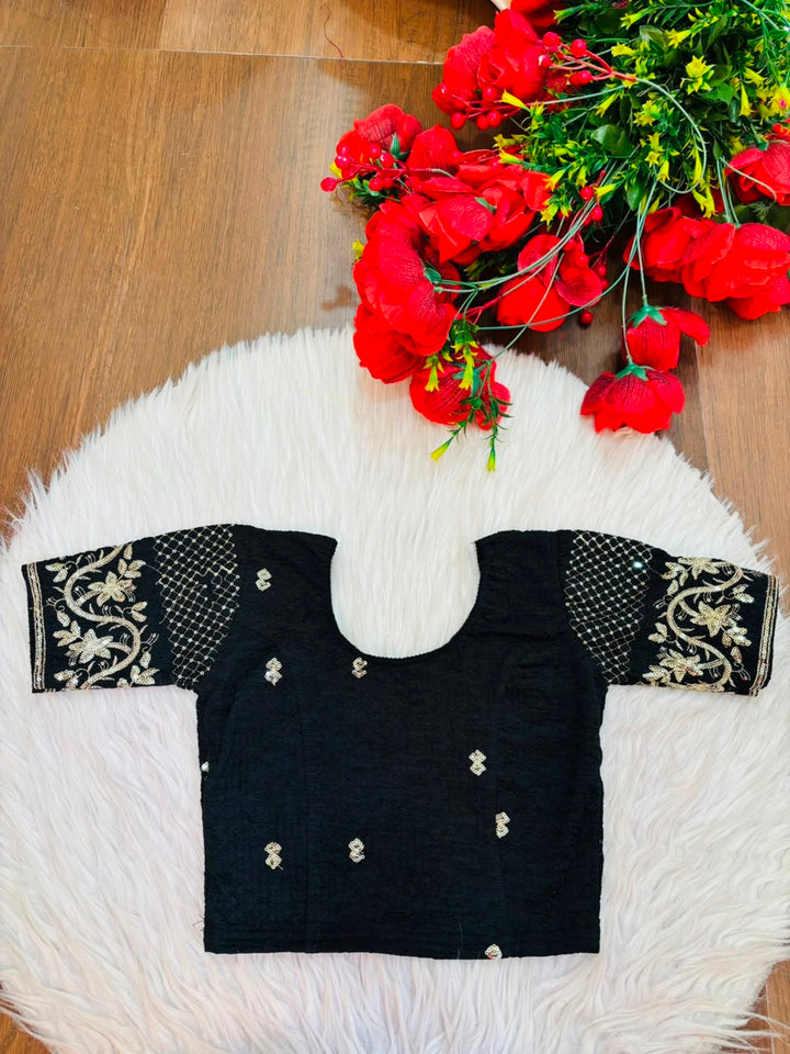 Black Opulence Stretchable Knitted Blouse