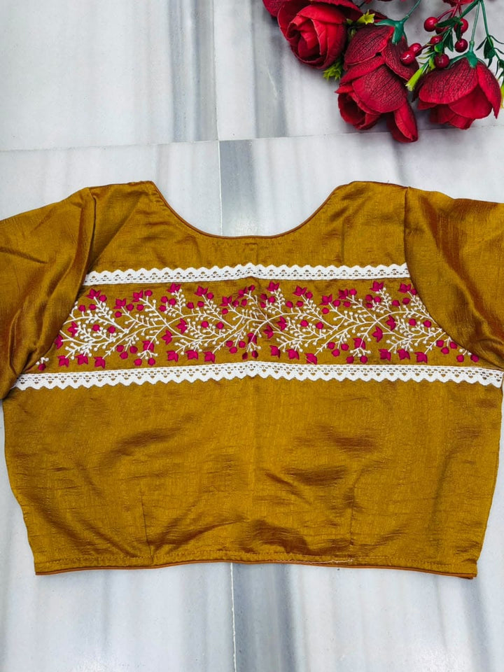 A Memory Woven in Flowers – Embroidered & Lace Work Blouse