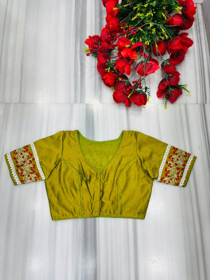 A Memory Woven in Flowers – Embroidered & Lace Work Blouse