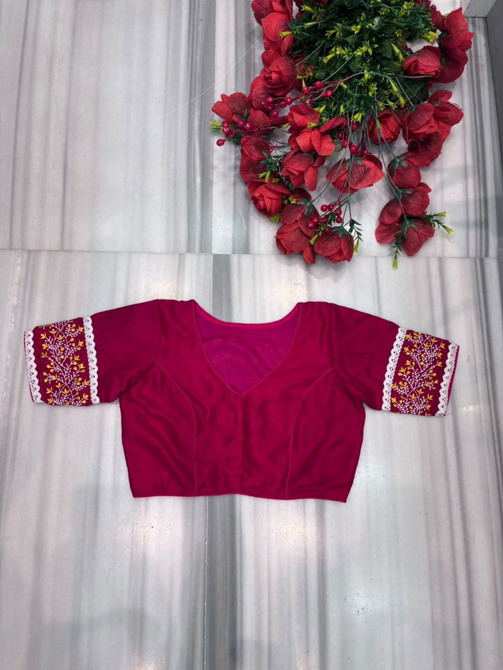 A Memory Woven in Flowers – Embroidered & Lace Work Blouse