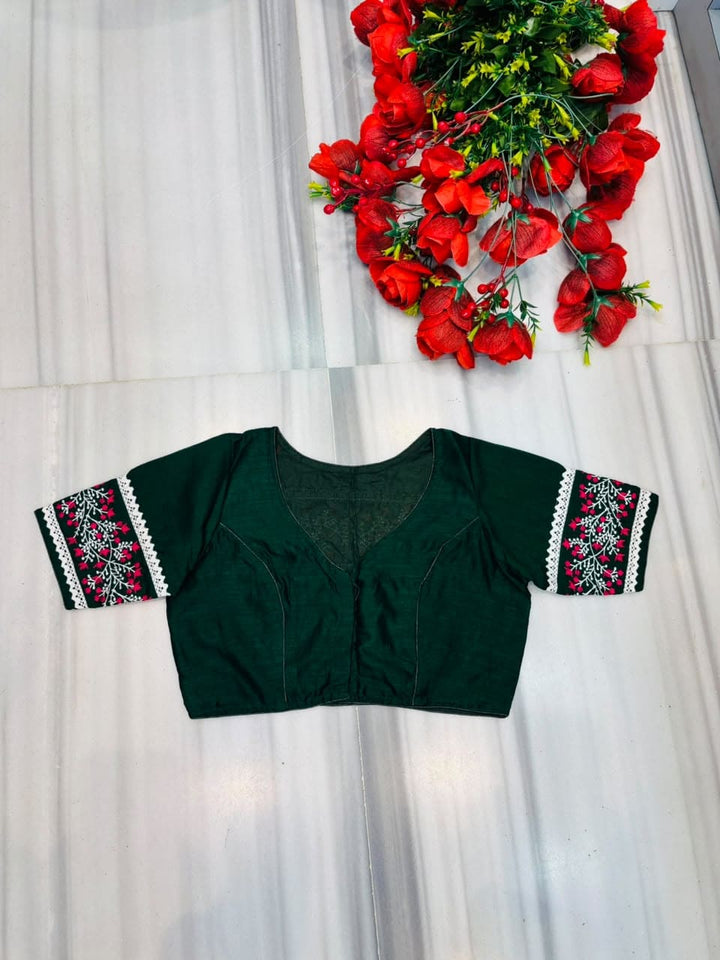 A Memory Woven in Flowers – Embroidered & Lace Work Blouse