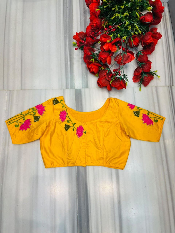 Shantimaya - Lotus Appliqué Katdana Designer Blouse