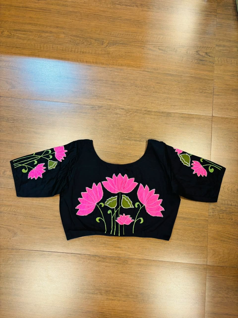 Shantimaya - Lotus Appliqué Katdana Designer Blouse