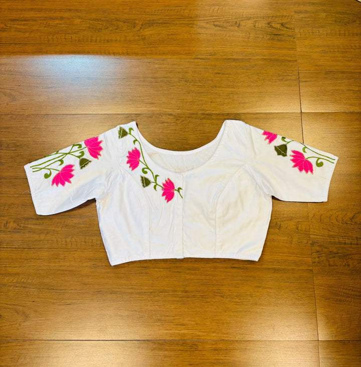 Shantimaya - Lotus Appliqué Katdana Designer Blouse