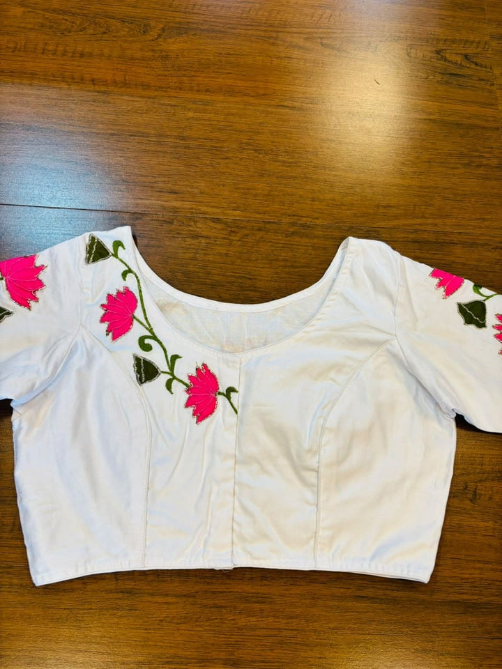 Shantimaya - Lotus Appliqué Katdana Designer Blouse