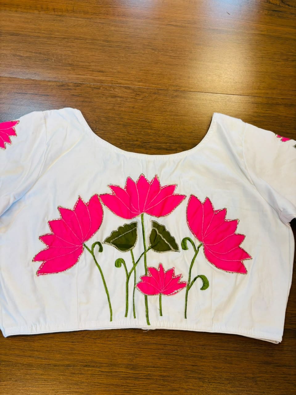 Shantimaya - Lotus Appliqué Katdana Designer Blouse