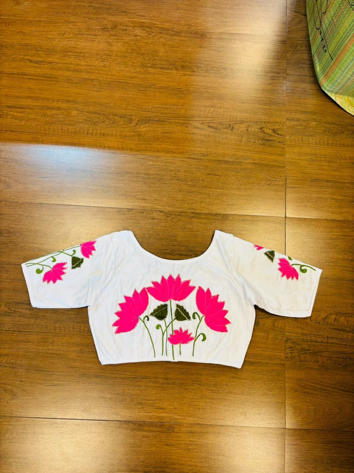 Shantimaya - Lotus Appliqué Katdana Designer Blouse
