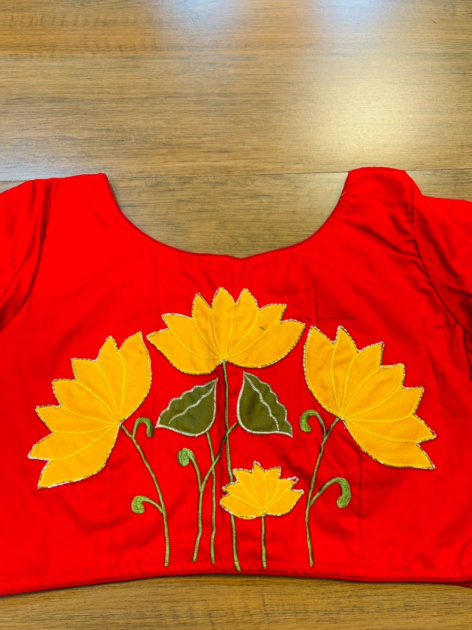 Shantimaya - Lotus Appliqué Katdana Designer Blouse