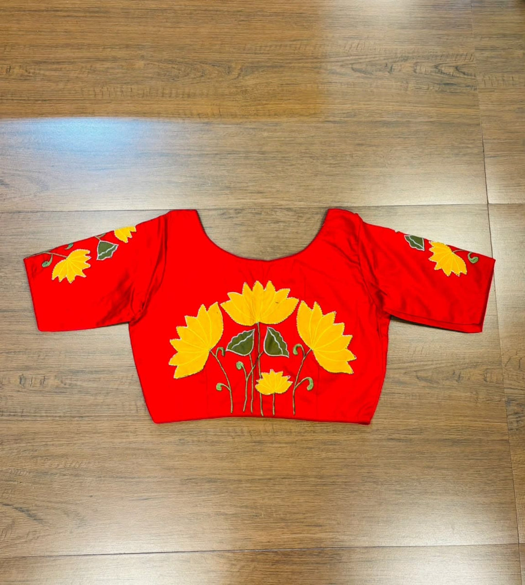 Shantimaya - Lotus Appliqué Katdana Designer Blouse