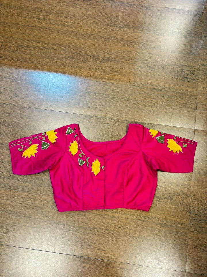 Shantimaya - Lotus Appliqué Katdana Designer Blouse