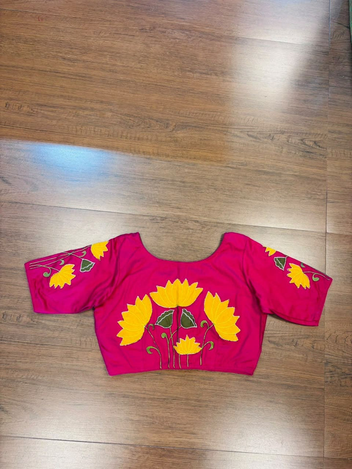Shantimaya - Lotus Appliqué Katdana Designer Blouse