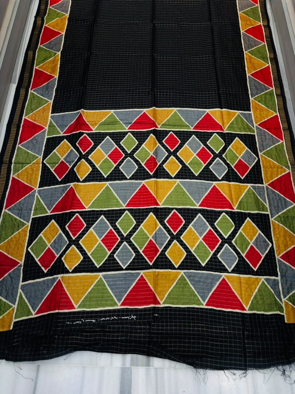 Rang Remix – Semi Matka Silk Multicolour Geometric Print Saree