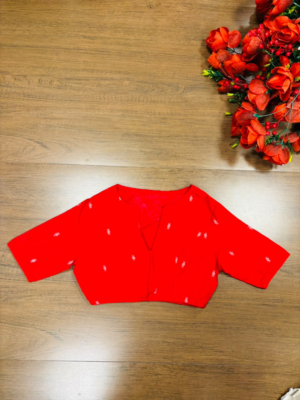 New World Grace – Jamdani Woven Punjabi Collar Blouse
