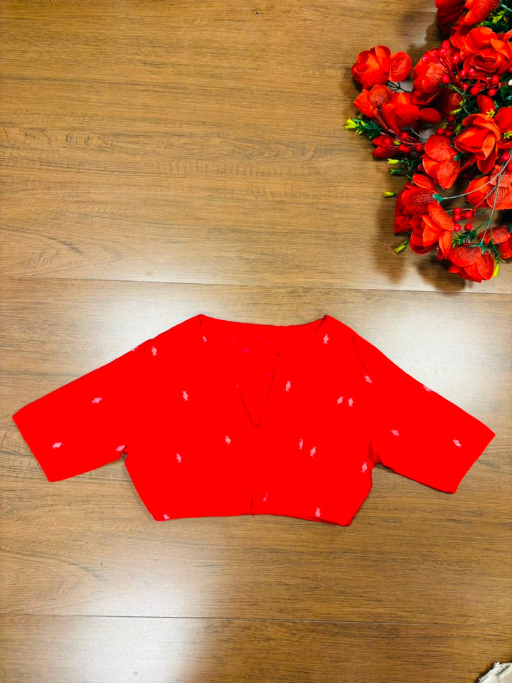 New World Grace – Jamdani Woven Punjabi Collar Blouse