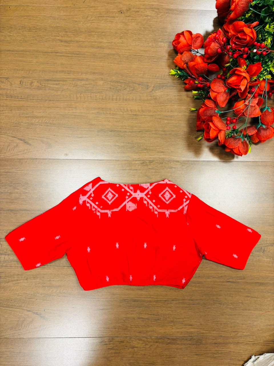 New World Grace – Jamdani Woven Punjabi Collar Blouse