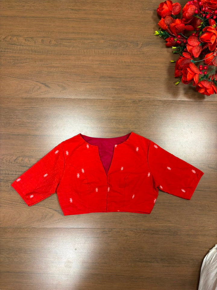 New World Grace – Jamdani Woven Punjabi Collar Blouse