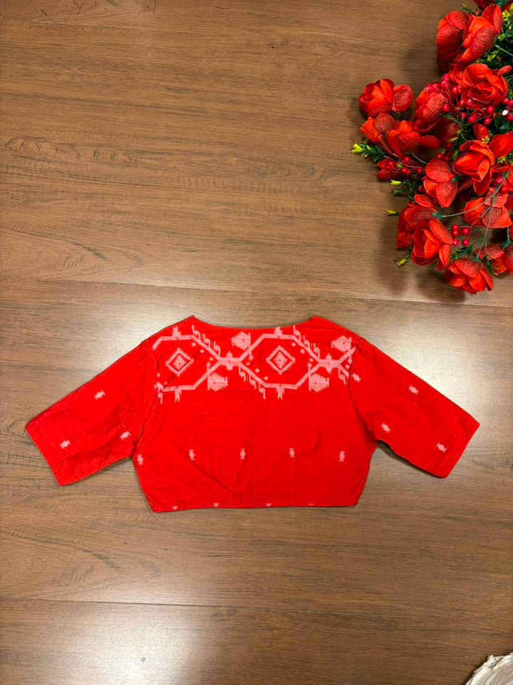 New World Grace – Jamdani Woven Punjabi Collar Blouse