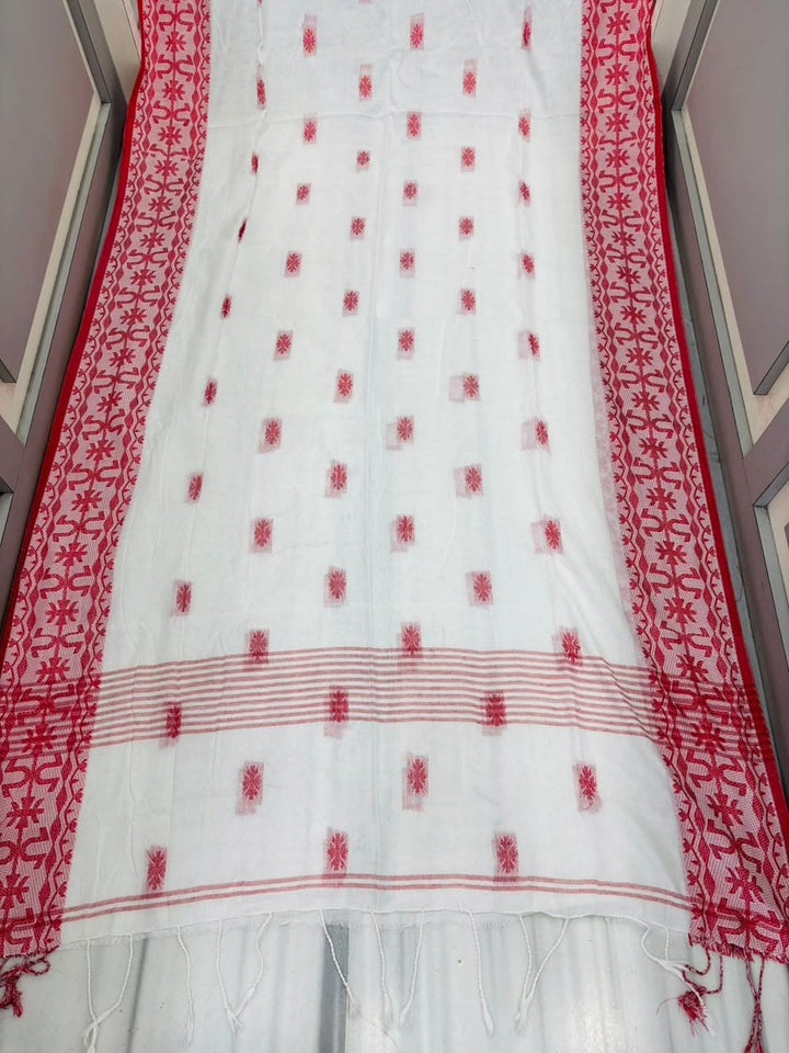Agomoni Shubhra Khadi Cotton Saree