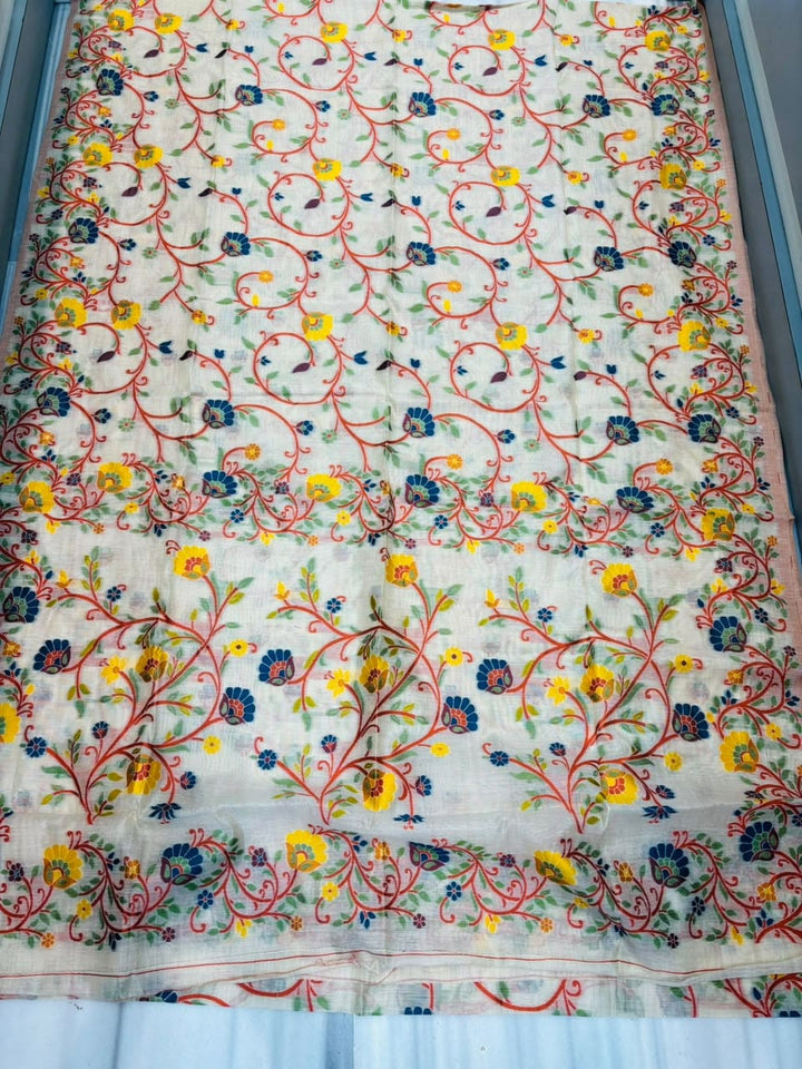 Phoollata Jamdani Exclusive Semi Tussar Jamdani Saree