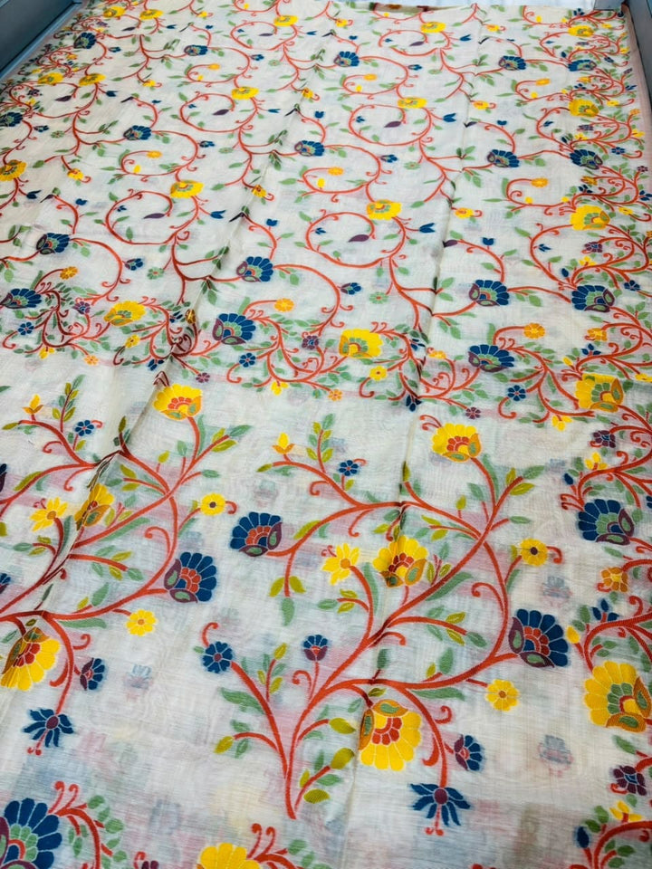 Phoollata Jamdani Exclusive Semi Tussar Jamdani Saree