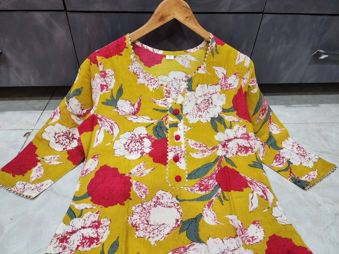 Petal Mist Premium Rayon Kurti Set