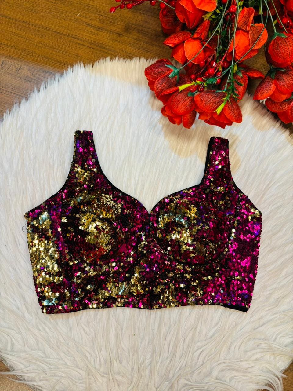Flip Flop Fabulous – Designer Reversible Sequins Blouse