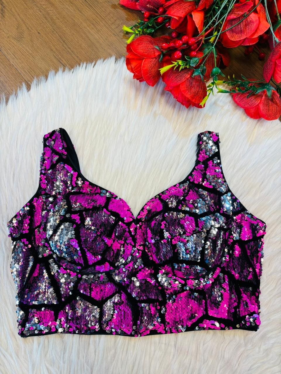 Flip Flop Fabulous – Designer Reversible Sequins Blouse