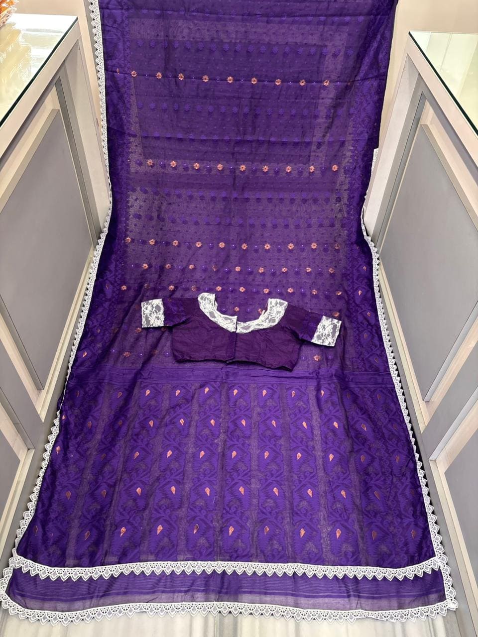 Aradhana Bengal Jamdani Saree with Blouse (Combo)