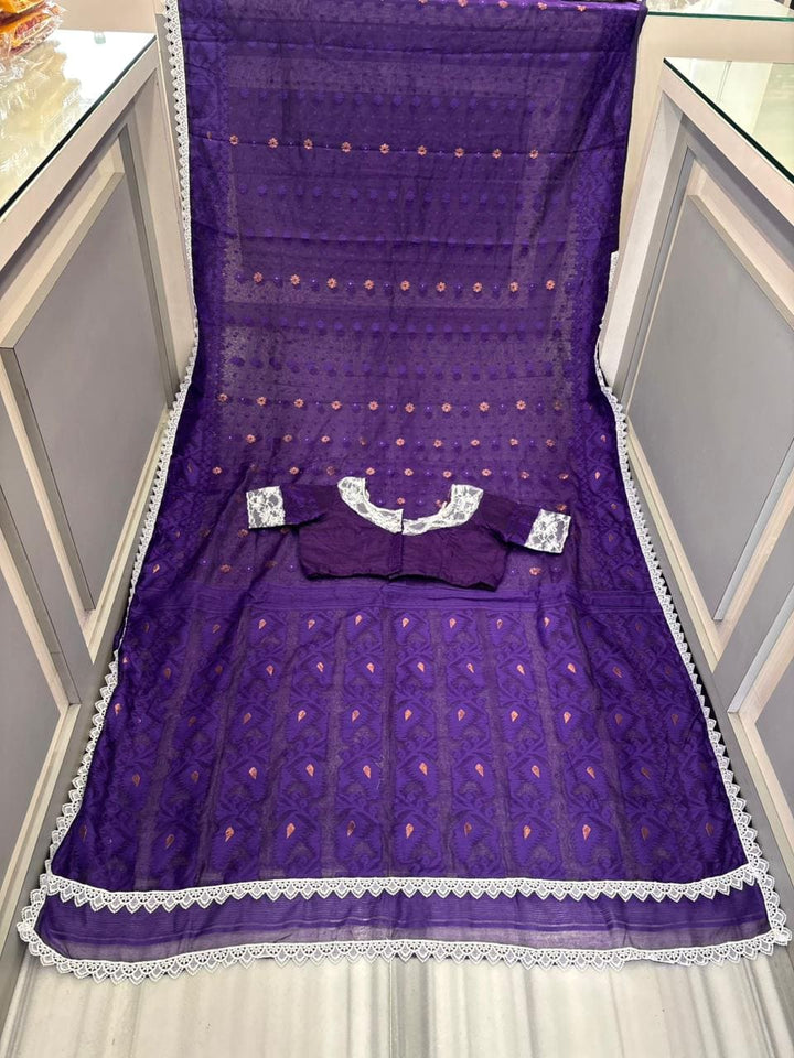 Aradhana Bengal Jamdani Saree with Blouse (Combo)